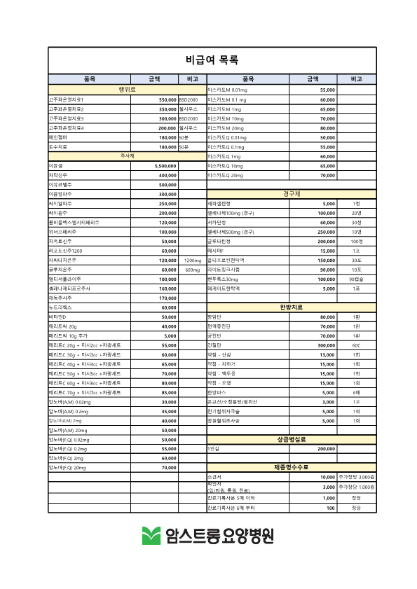 비급여치료비